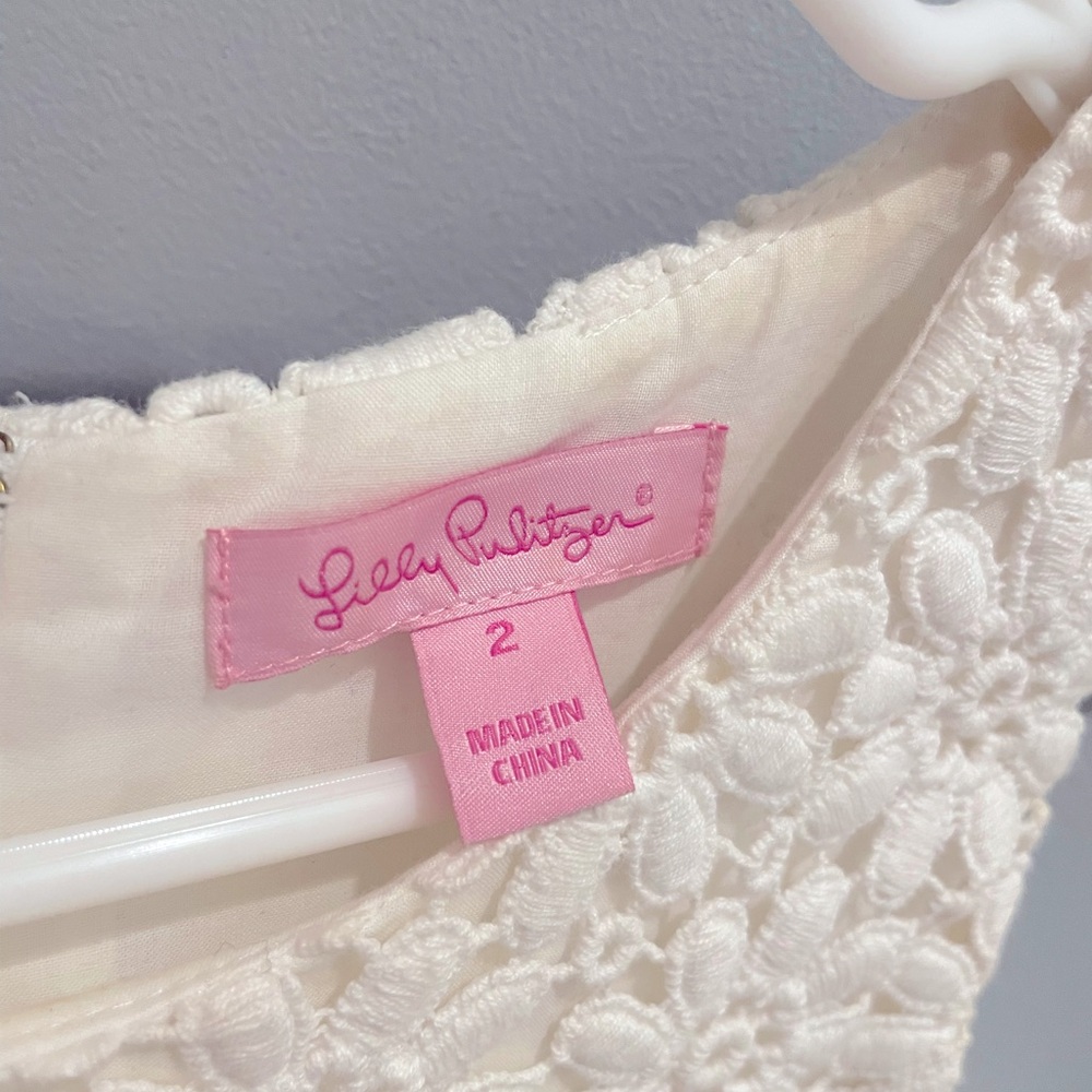 White cotton lace Lilly Pulitzer dress Size 2